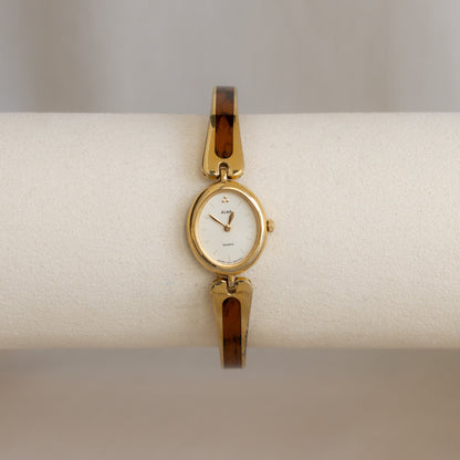 Vintage Alba Round Cuff Gold Watch