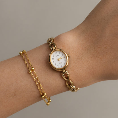 Vintage Alba Quartz Round Gold Watch