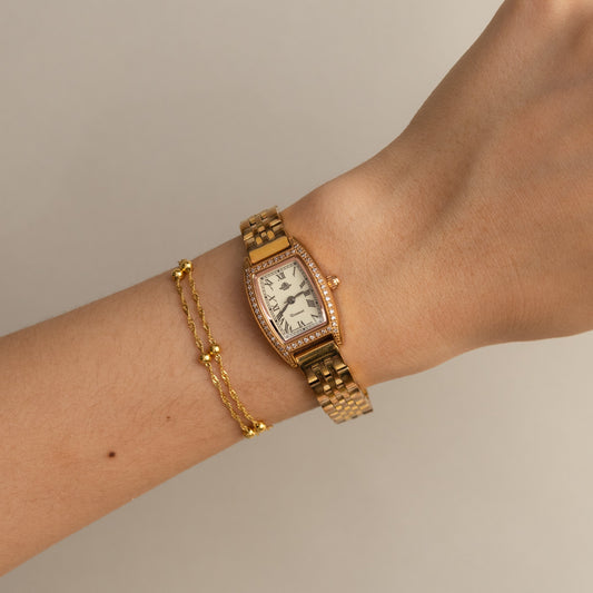 Vintage Rosemont Pave Gold Watch