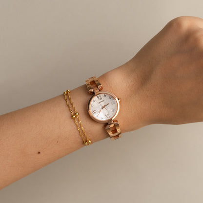 Vintage Wired Round Rose Gold Watch