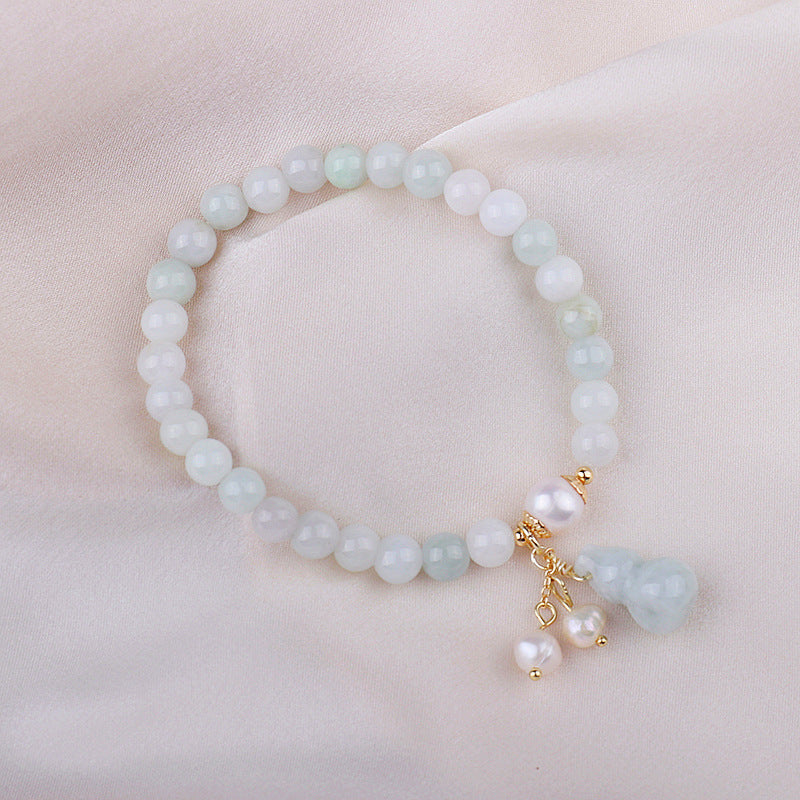 Light Green Jade Wu Lou Amulet Bracelet