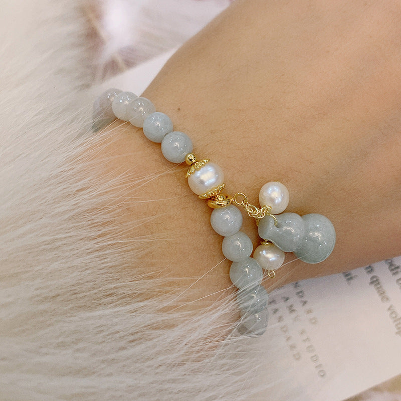 Light Green Jade Wu Lou Amulet Bracelet