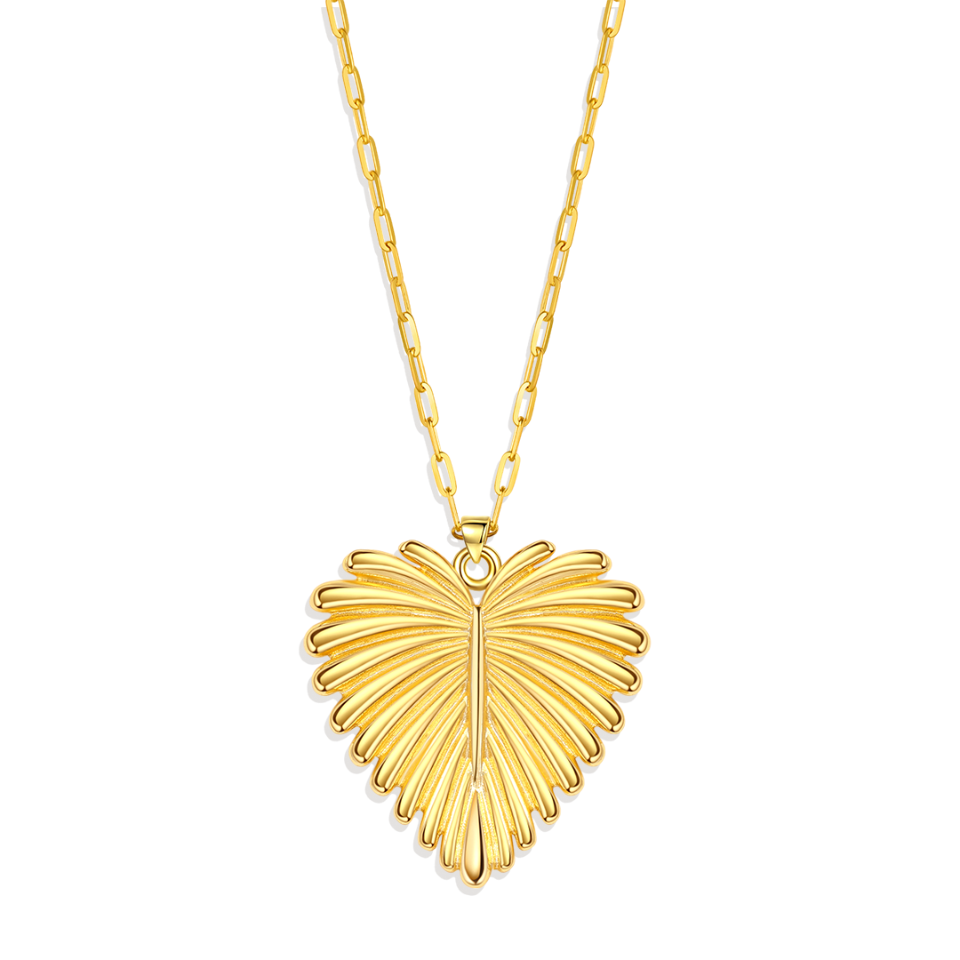 Full-Heart Palm Pendant Necklace