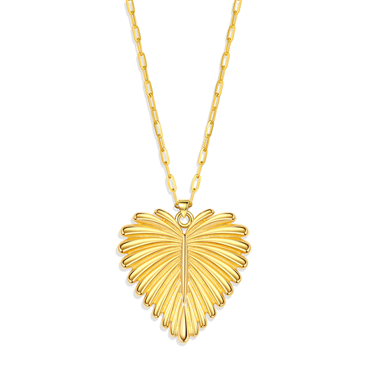 Full-Heart Palm Pendant Necklace