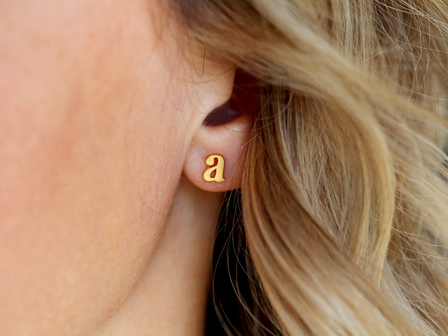 Lowercase Initial Earrings | Silver, Gold