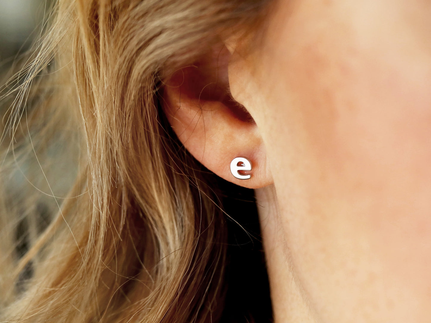 Lowercase Initial Earrings | Silver, Gold