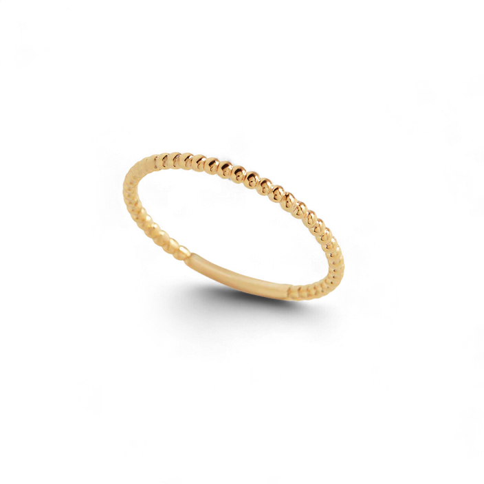 Gold Vermeil Dainty Stacking Beaded Ring