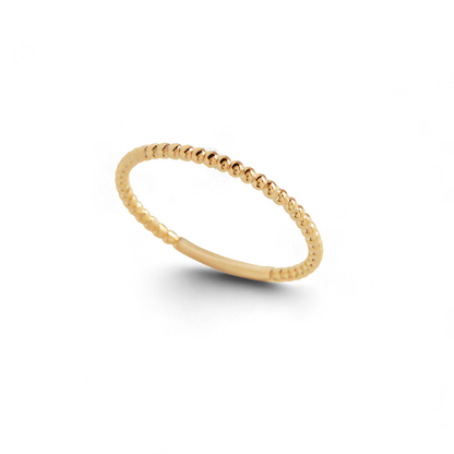 Gold Vermeil Dainty Stacking Beaded Ring