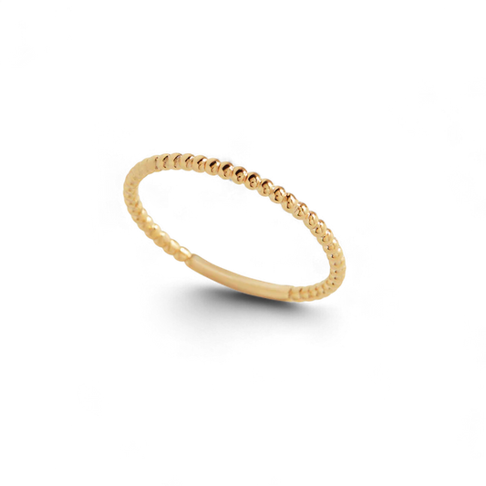 Gold Vermeil Dainty Stacking Beaded Ring