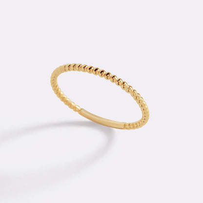 Gold Vermeil Dainty Stacking Beaded Ring