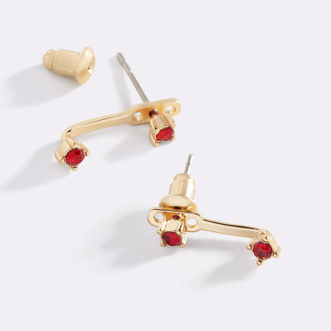 Birthstone Drop Ear Jacket Earrings