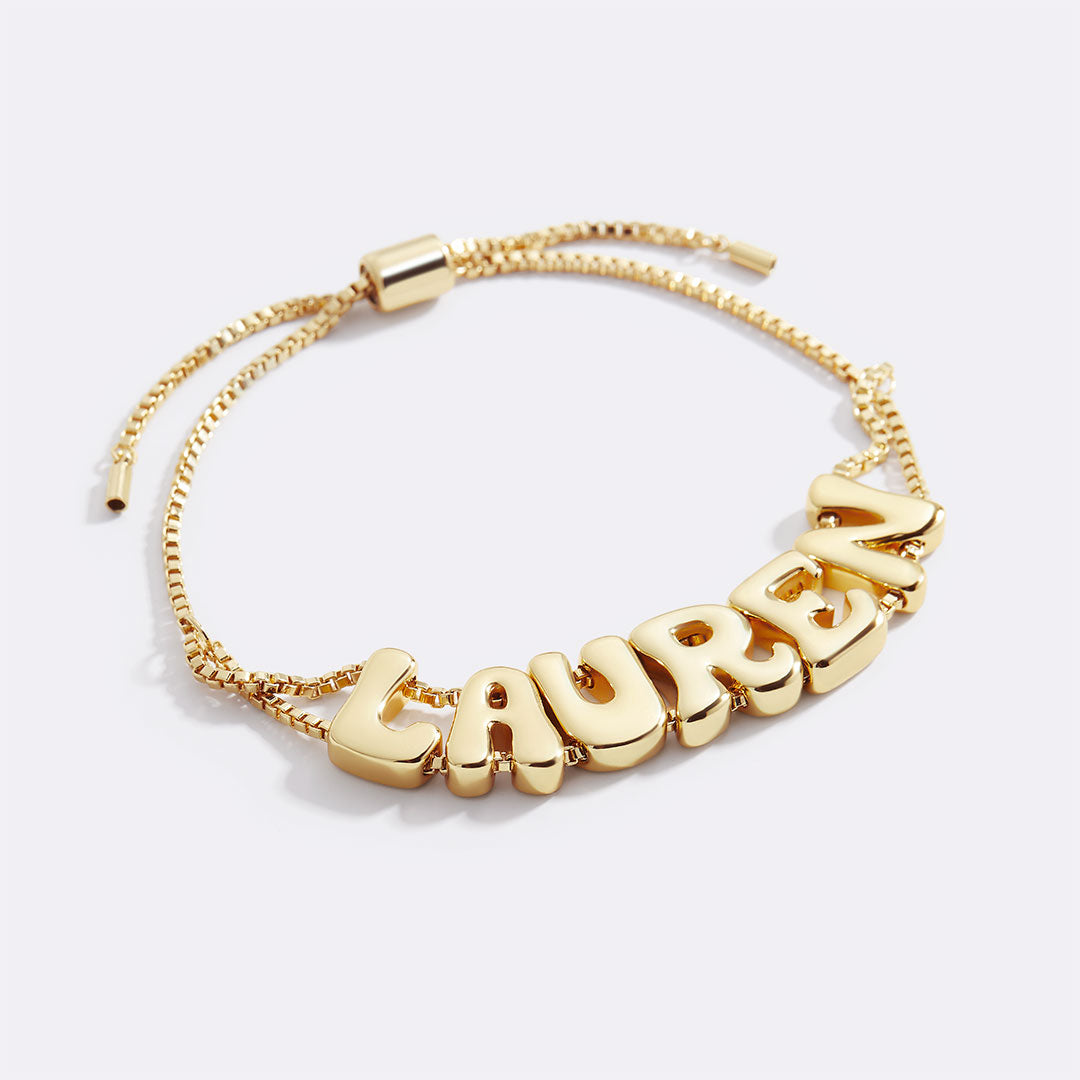 Groovy Adjustable Chain Name Bracelet