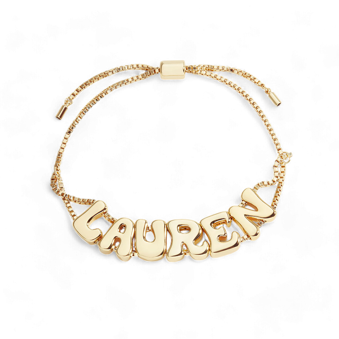 Groovy Adjustable Chain Name Bracelet