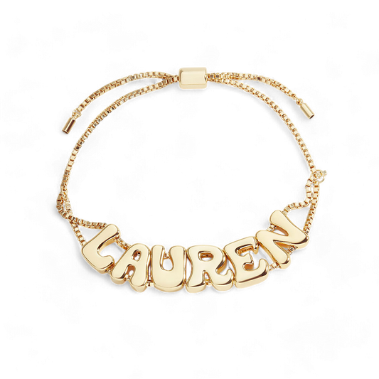 Groovy Adjustable Chain Name Bracelet