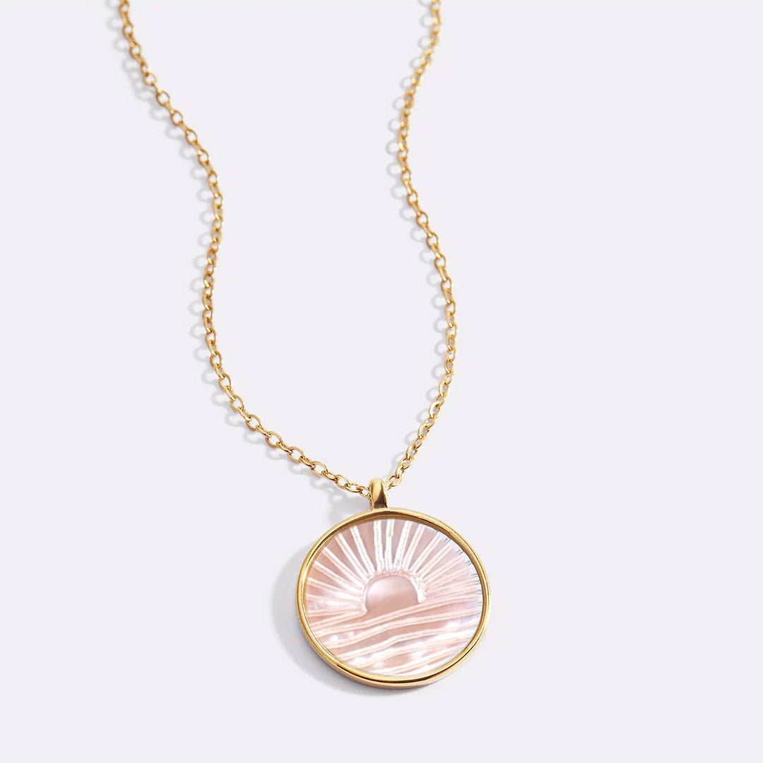 Mother of Pearl Sunrise Pendant Necklace