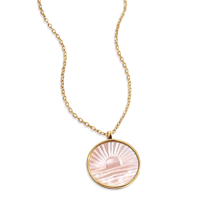 Mother of Pearl Sunrise Pendant Necklace