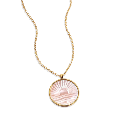 Mother of Pearl Sunrise Pendant Necklace