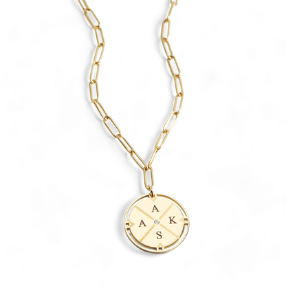 Personalized Compass Pendant Necklace