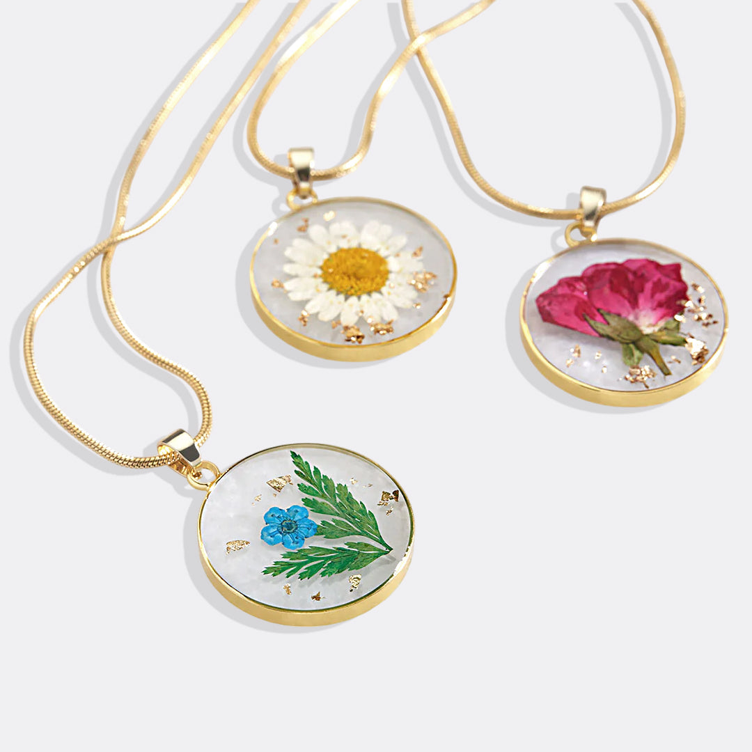 Pressed Birth Flower Necklace