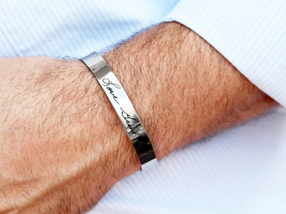 Men's Handwriting Cuff Bracelet