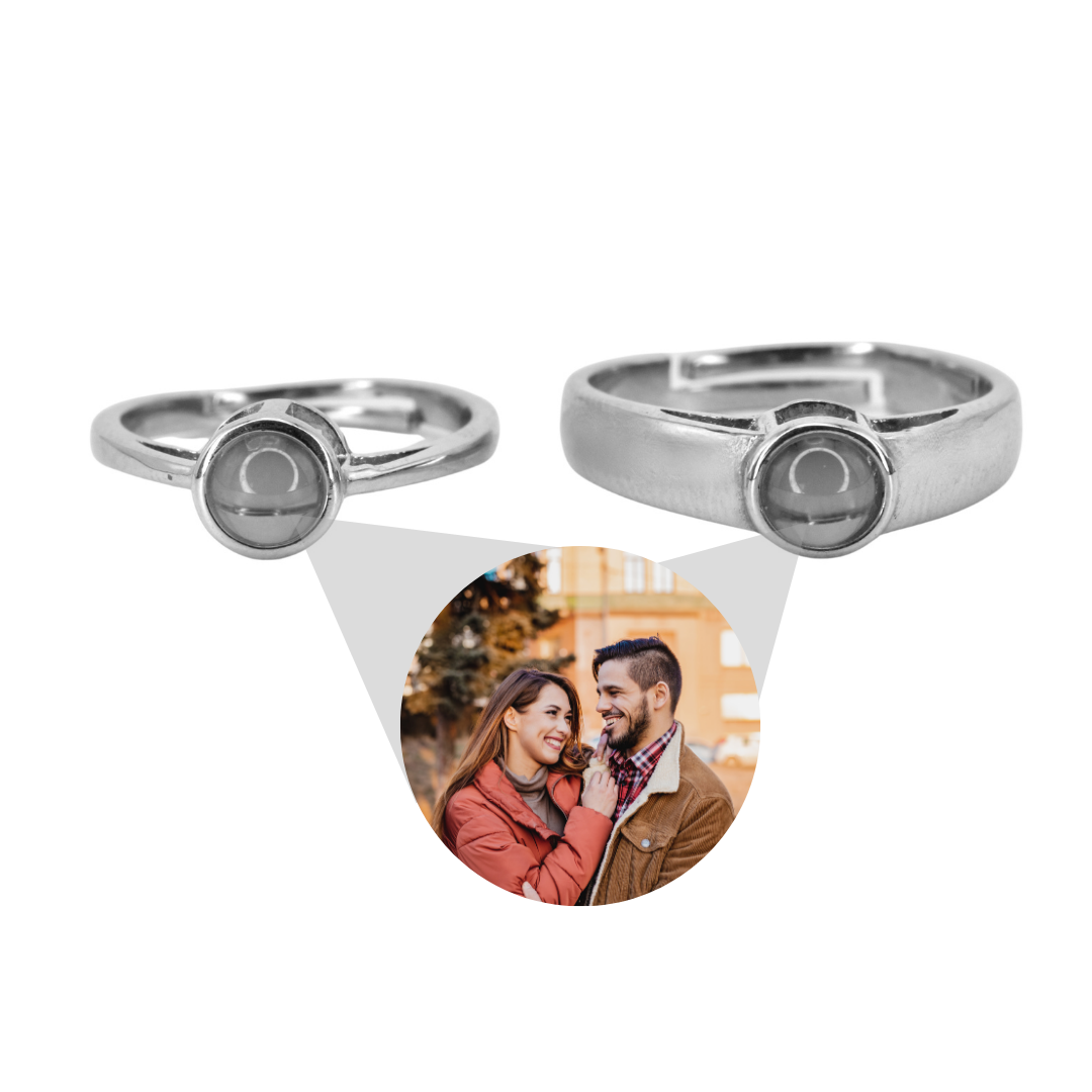 Minimalist Couple Projection Ring (For Him/Her)