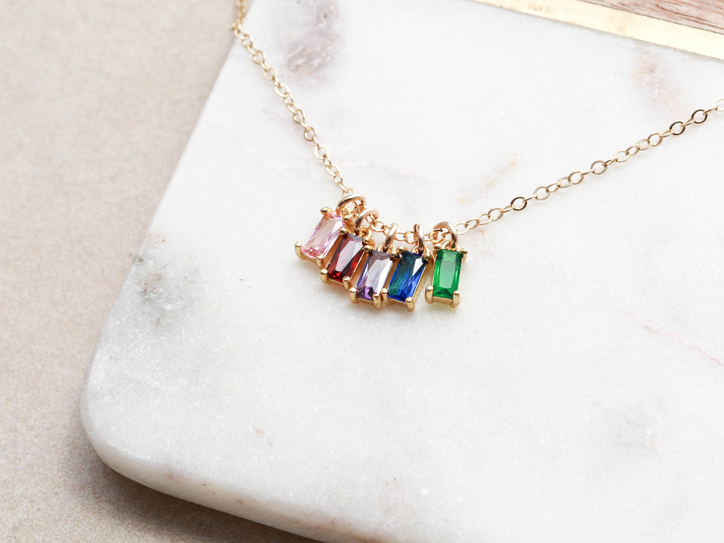 Multi Baguette Necklace