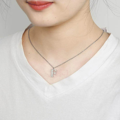 Crystal Accent Letter Satellite Necklace