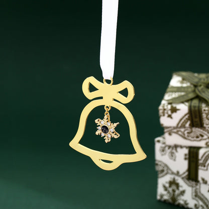 Personalized Christmas Bell Ornament With Photo Inside