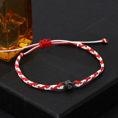 Custom Christmas Gift 2 Color Photo Projection Braided Bracelet