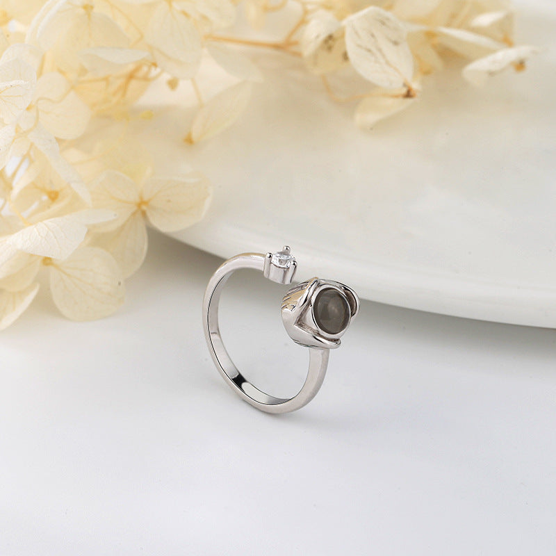 Custom Rose Photo Ring