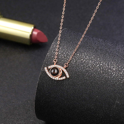 Personalized Evil Eye Photo Necklace