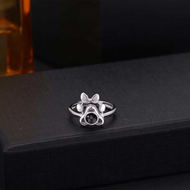 Adjustable Paw Photo Ring