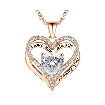 S925 Sterling Silver Double-Layer Necklace with Zodiac Birthstones, Fashionable and Versatile Pendant Necklace for Women, Timeless Heart