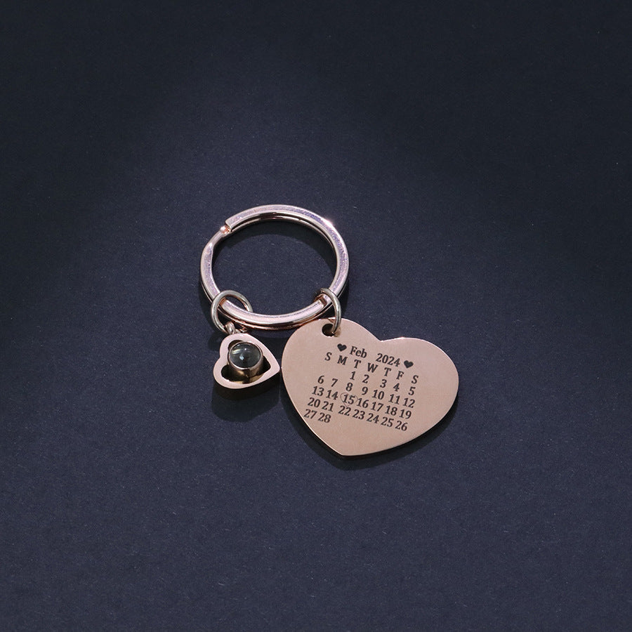 Customized Calendar Photo Keychain