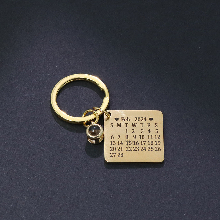 Customized Calendar Photo Keychain