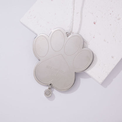 Personalized Paw Print Engraved Photo Ornament