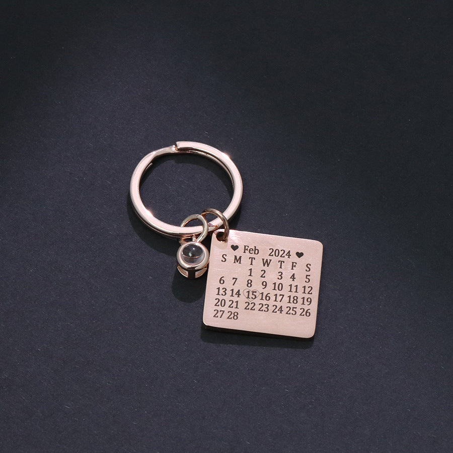 Customized Calendar Photo Keychain