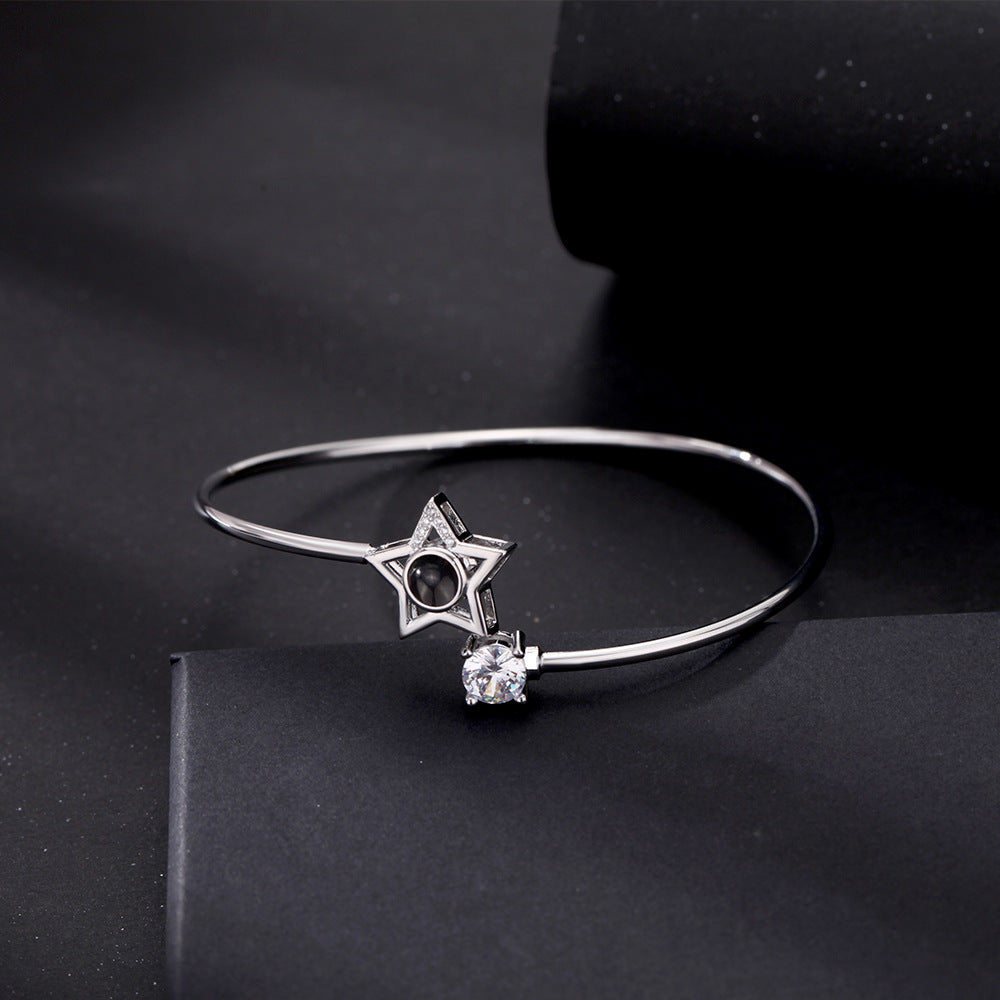 Personalized Star Photo Bangle Bracelet