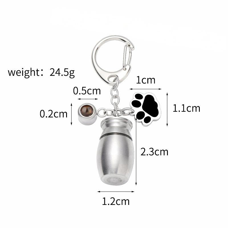 Memorial Pet Ashes Lobster Buckle Pendant Keychain