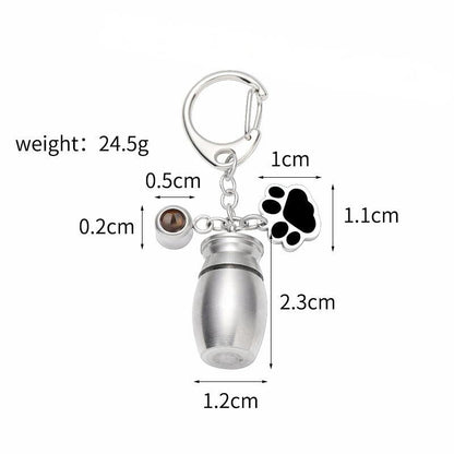 Memorial Pet Ashes Lobster Buckle Pendant Keychain