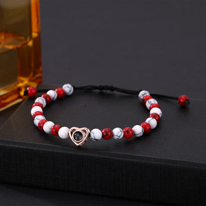 Personalized Heart Pendant Colorful Beads Bracelet Special Christmas Gift