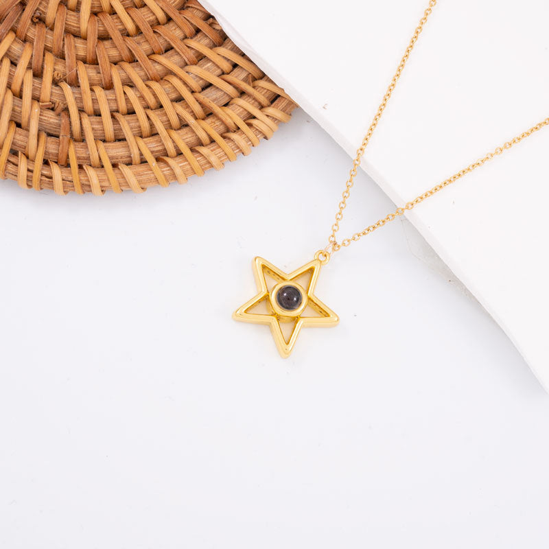 Custom Star Necklace With Photo Inside