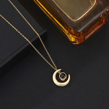 Moon Guardian Necklace with Hidden Photo