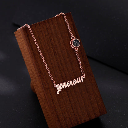 Personalized Photo Necklace With Custom Name