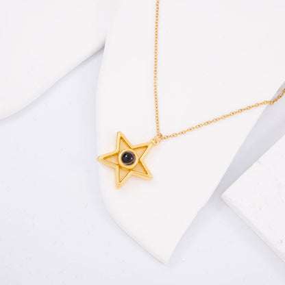 Custom Star Necklace With Photo Inside