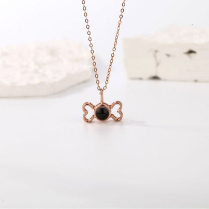 Cute Bone Necklace with Hidden Photo