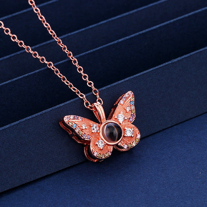 Gorgeous Butterfly Necklace with Hidden Photo