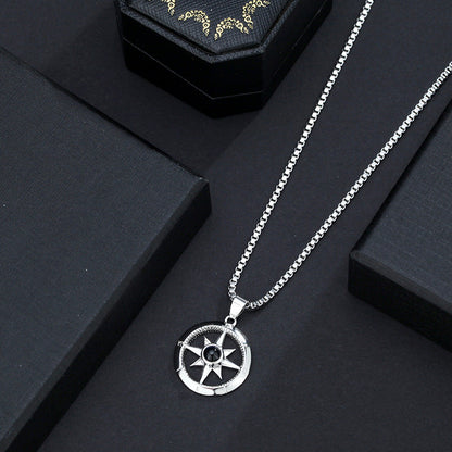 Love Compass Necklace with Hidden Photo