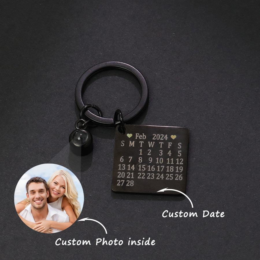 Customized Calendar Photo Keychain