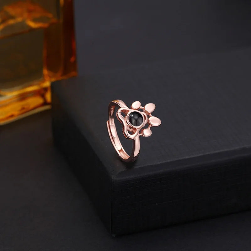 Adjustable Paw Photo Ring